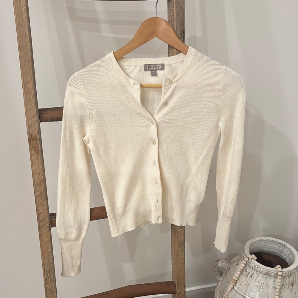 J. Crew Women's Cream Cardigan Sweater